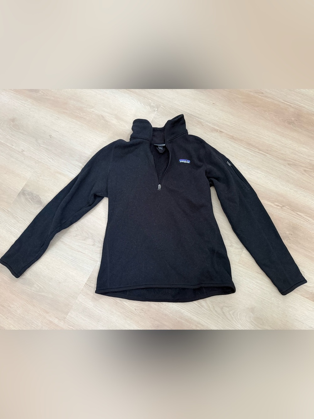 Patagonia Black Quarter-Zip Fleece Pullover size large